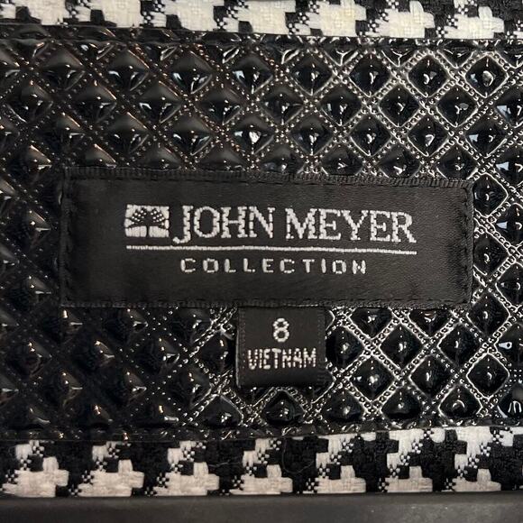 John Meyer Collection Houndstooth Black and White Jacket Size 8 Preppy Corpcore - Picture 7 of 7